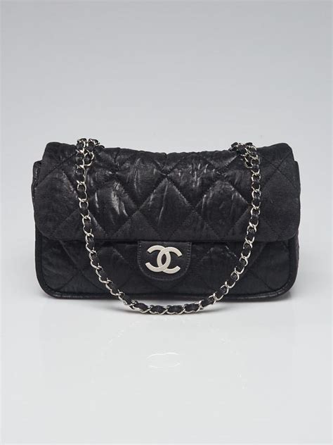 chanel coated canvas le marais flap bag|Black Quilted Crinkled Coated Canvas Le Marais Ligne Flap Bag.